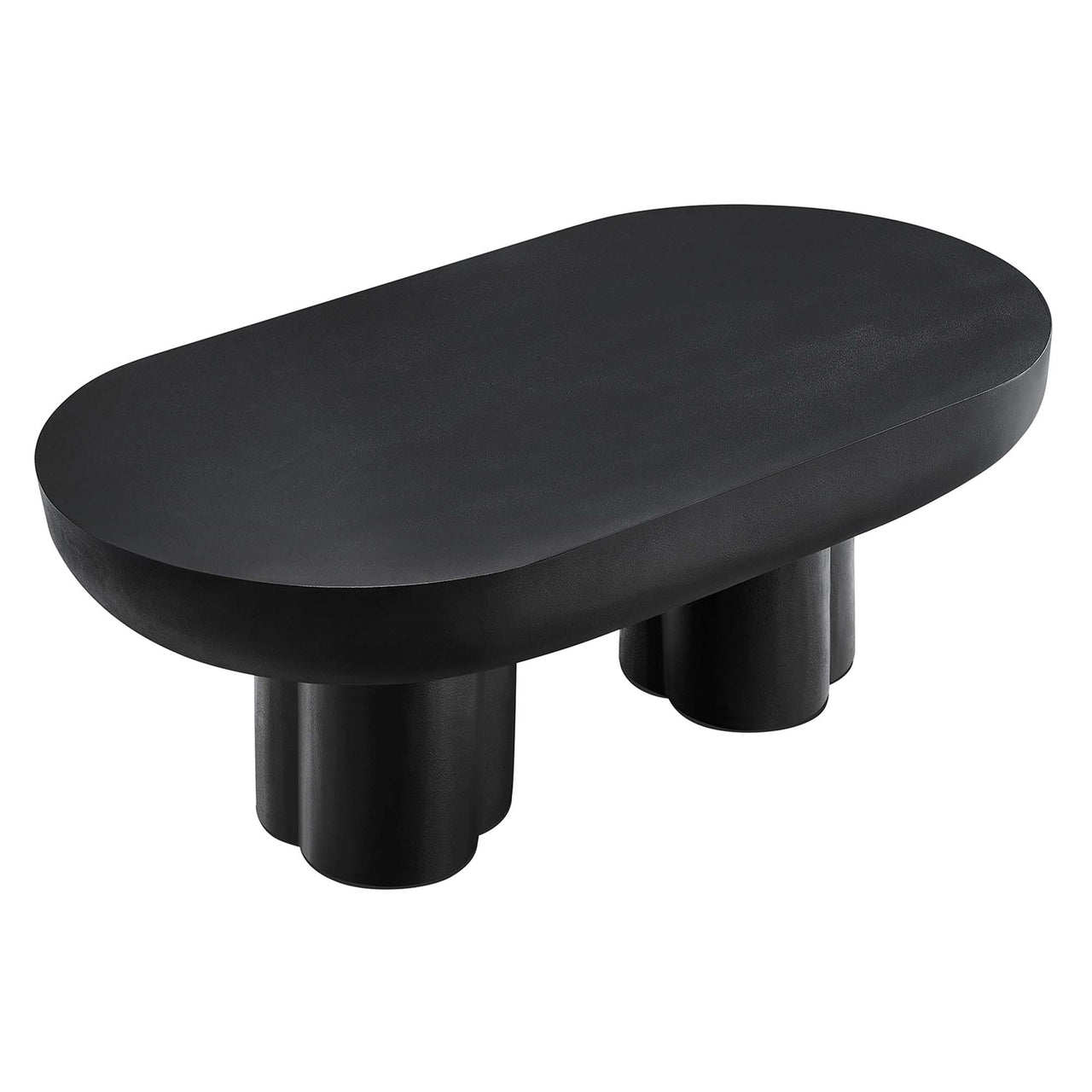 Trefoil Plateau Concrete Coffee Table, Black