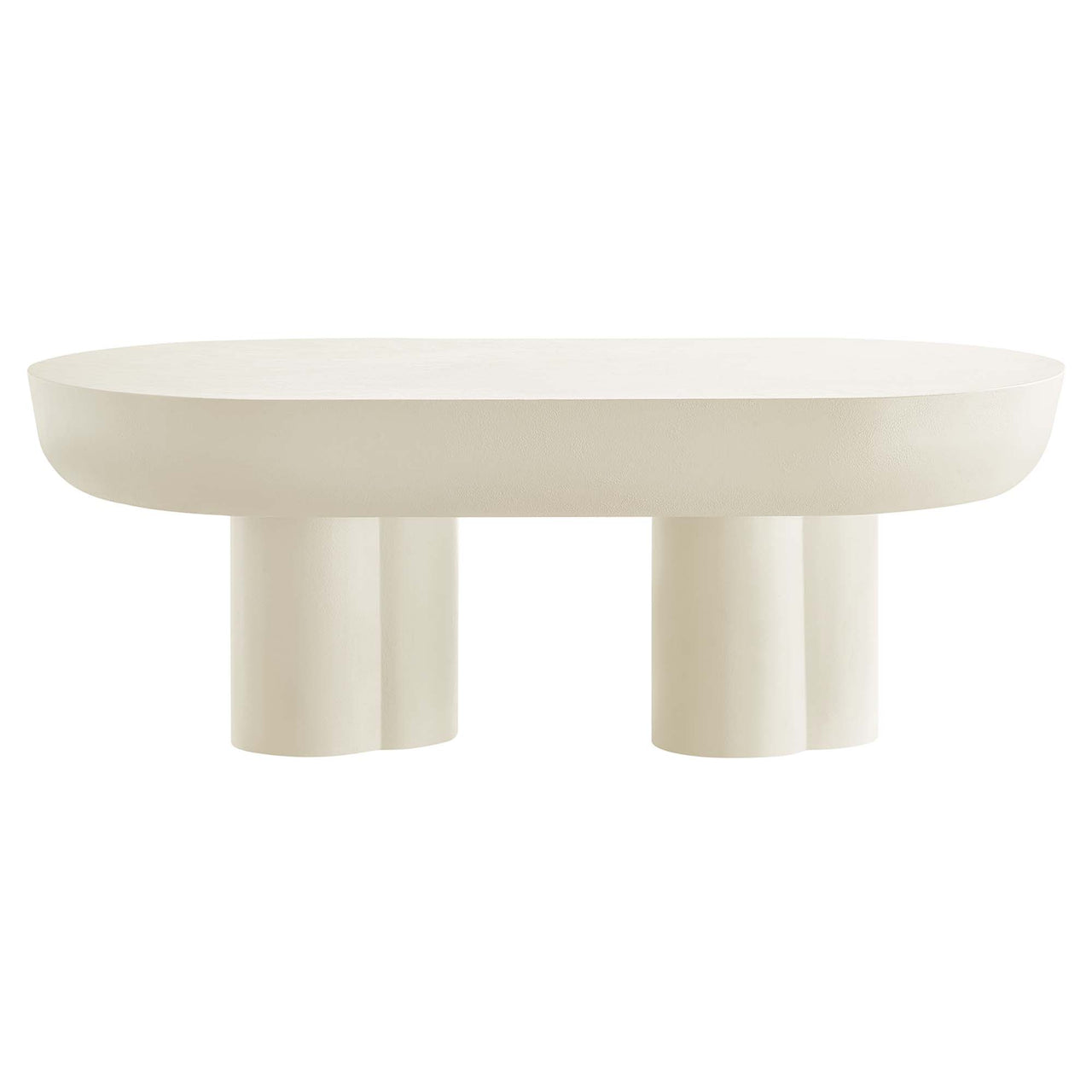 Trefoil Plateau Concrete Coffee Table, White