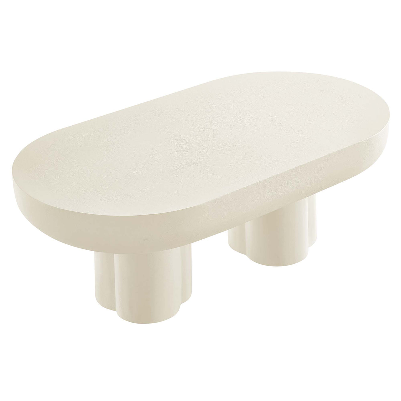 Trefoil Plateau Concrete Coffee Table, White