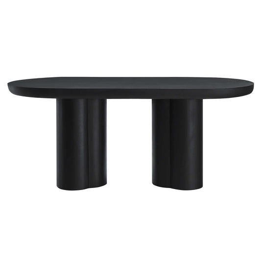 Trefoil Plateau Dining Table, Large, Black