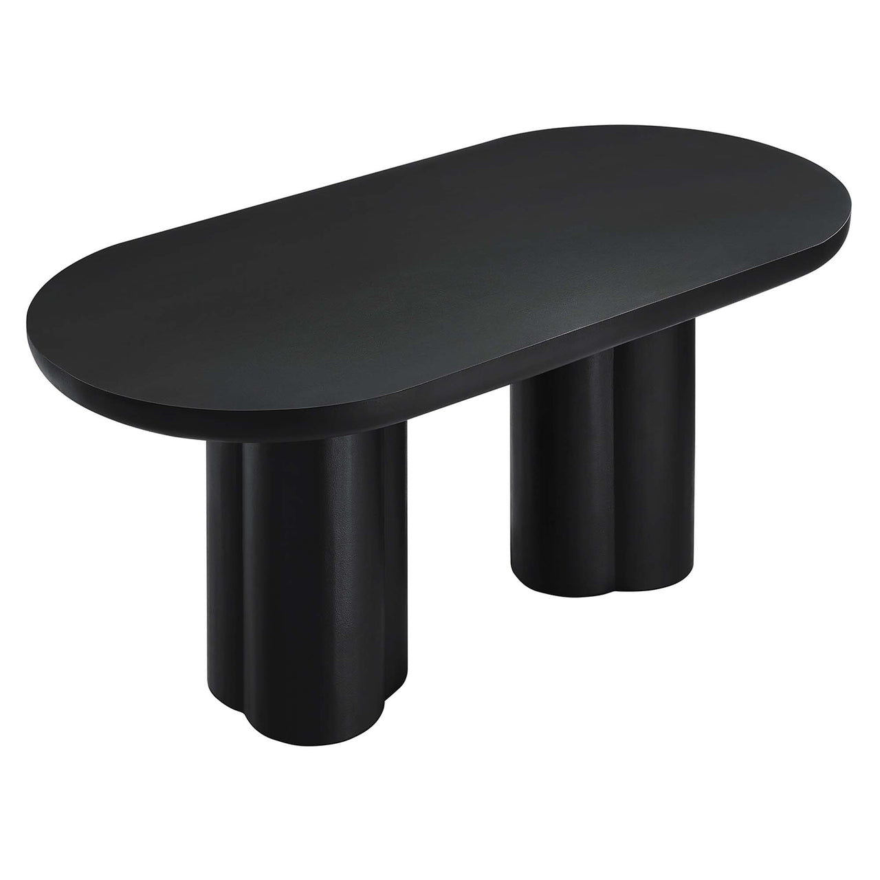 Trefoil Plateau Dining Table, Large, Black