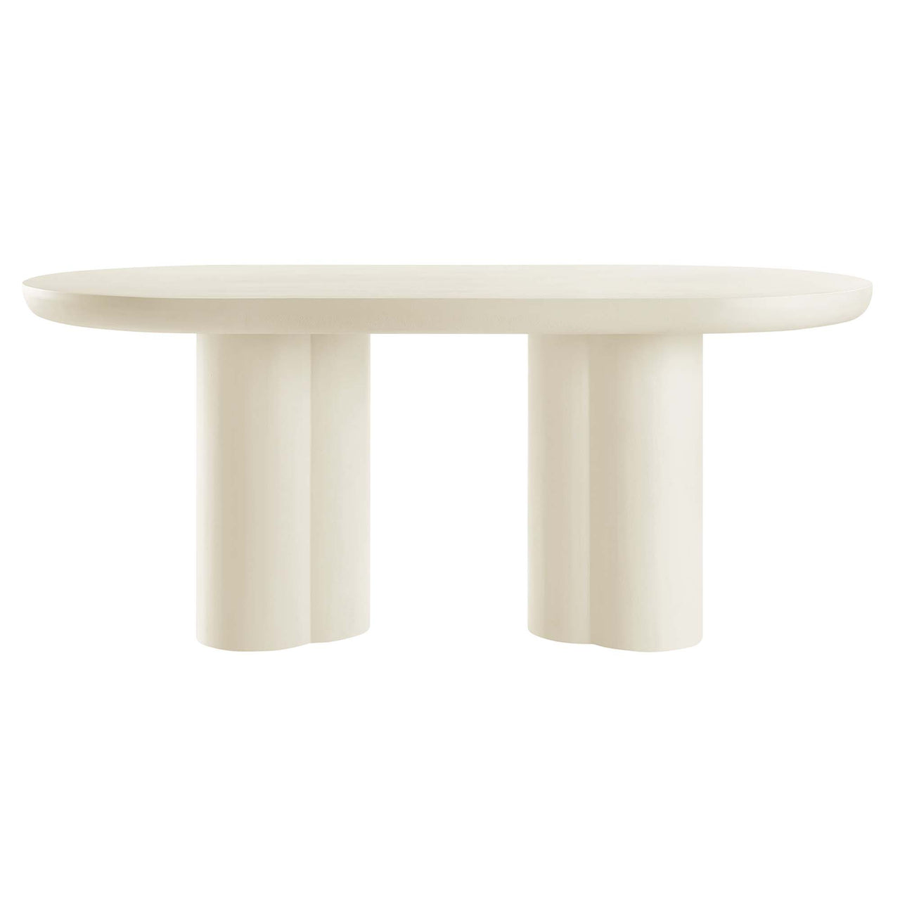 Trefoil Plateau Dining Table, Large, White