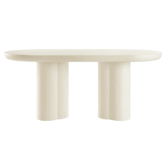 Trefoil Plateau Dining Table, Large, White