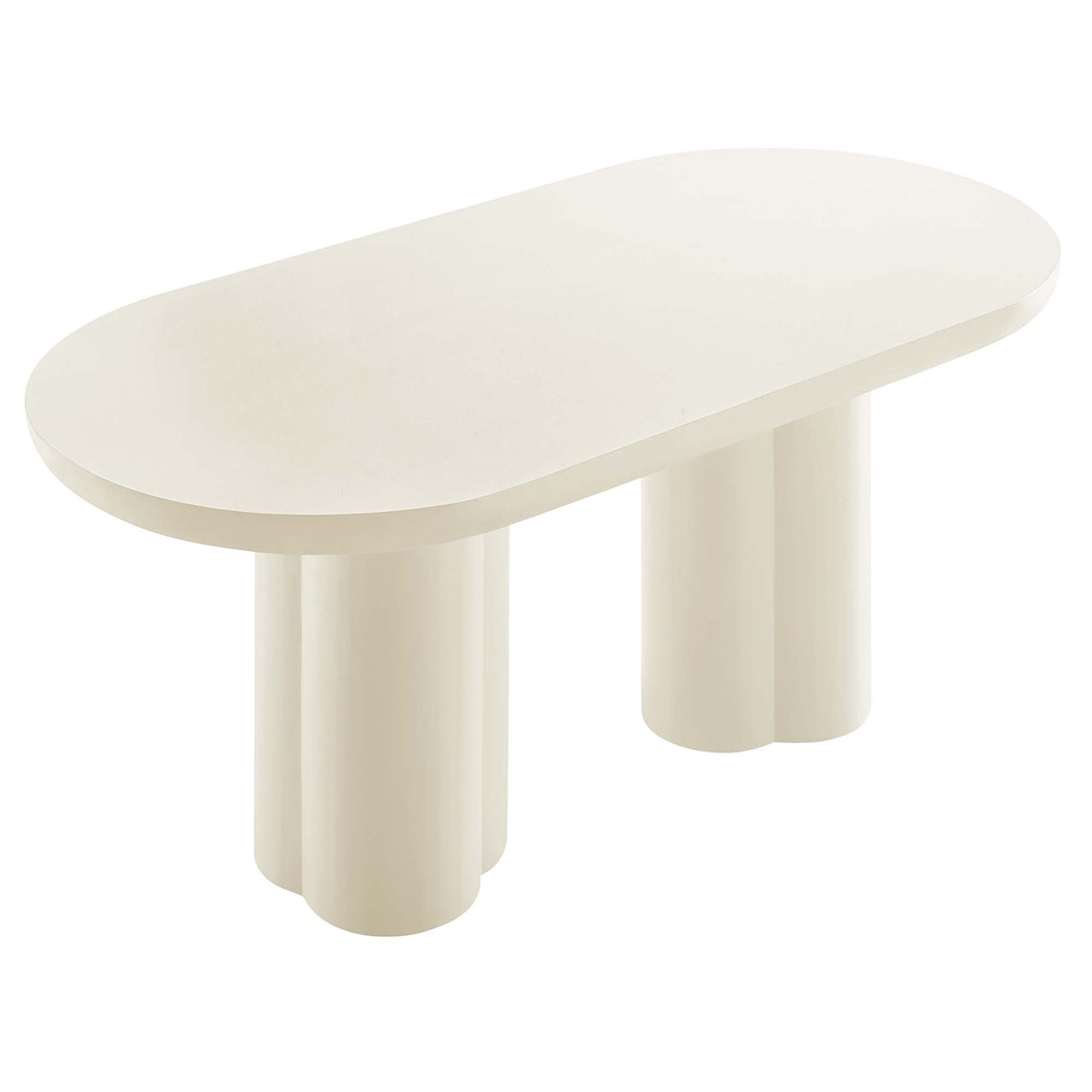 Trefoil Plateau Dining Table, Large, White