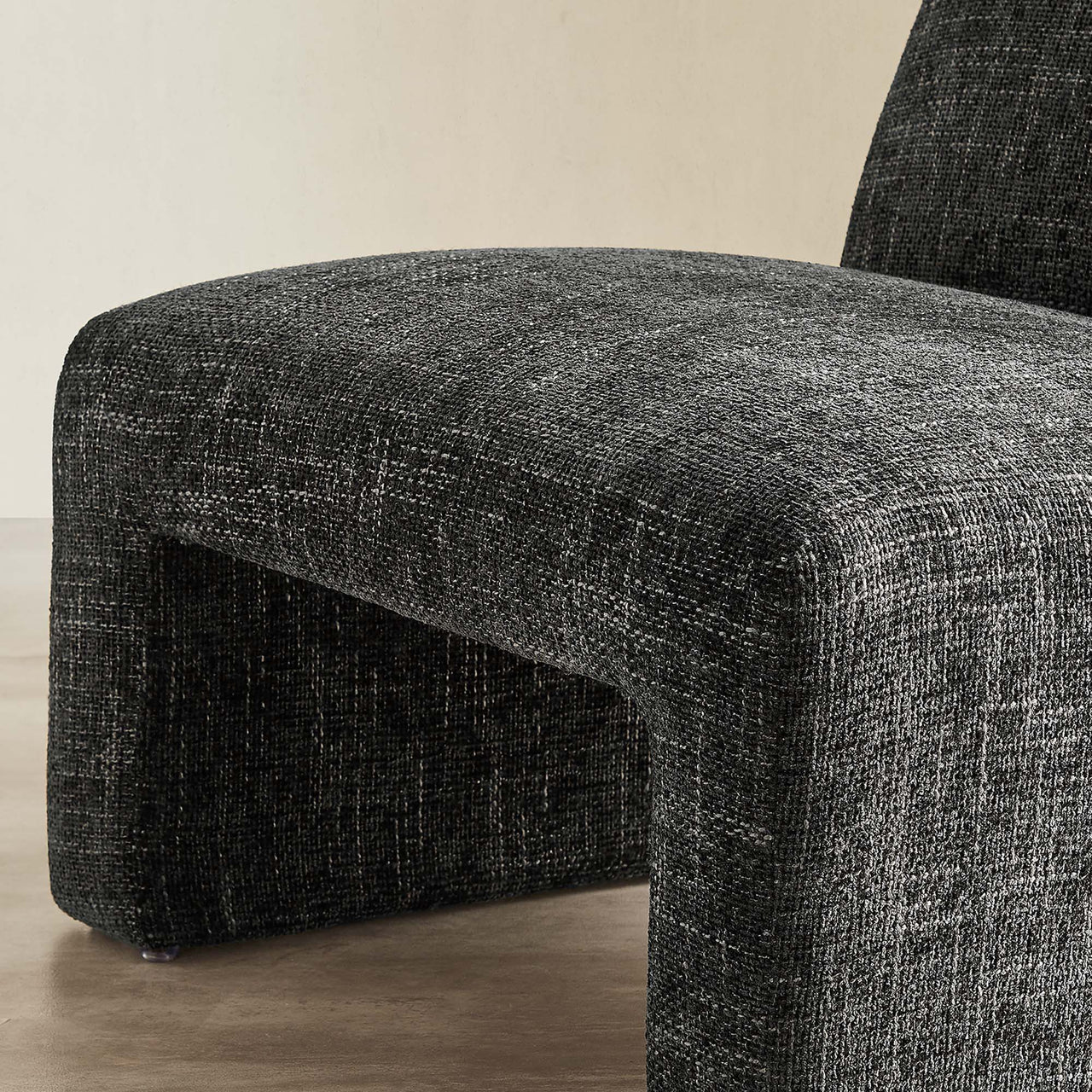 Ombrea Chenille Accent Chair, Charcoal