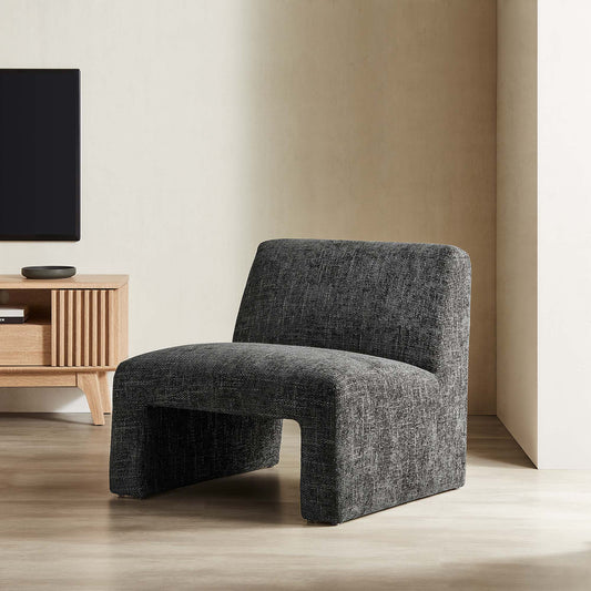 Ombrea Chenille Accent Chair, Charcoal