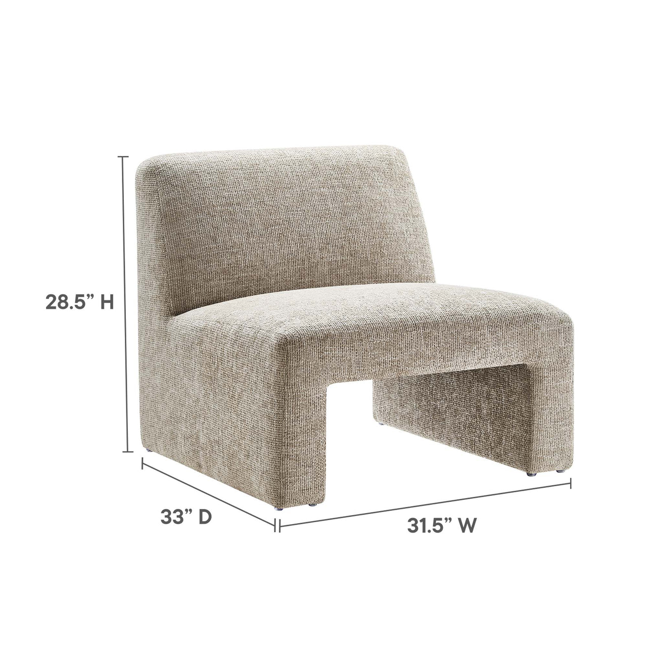 Ombrea Chenille Accent Chair, Sand