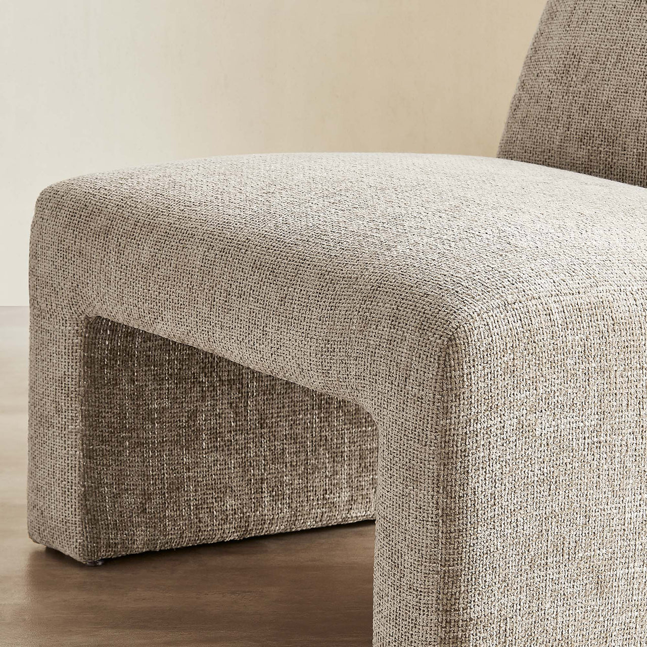 Ombrea Chenille Accent Chair, Sand