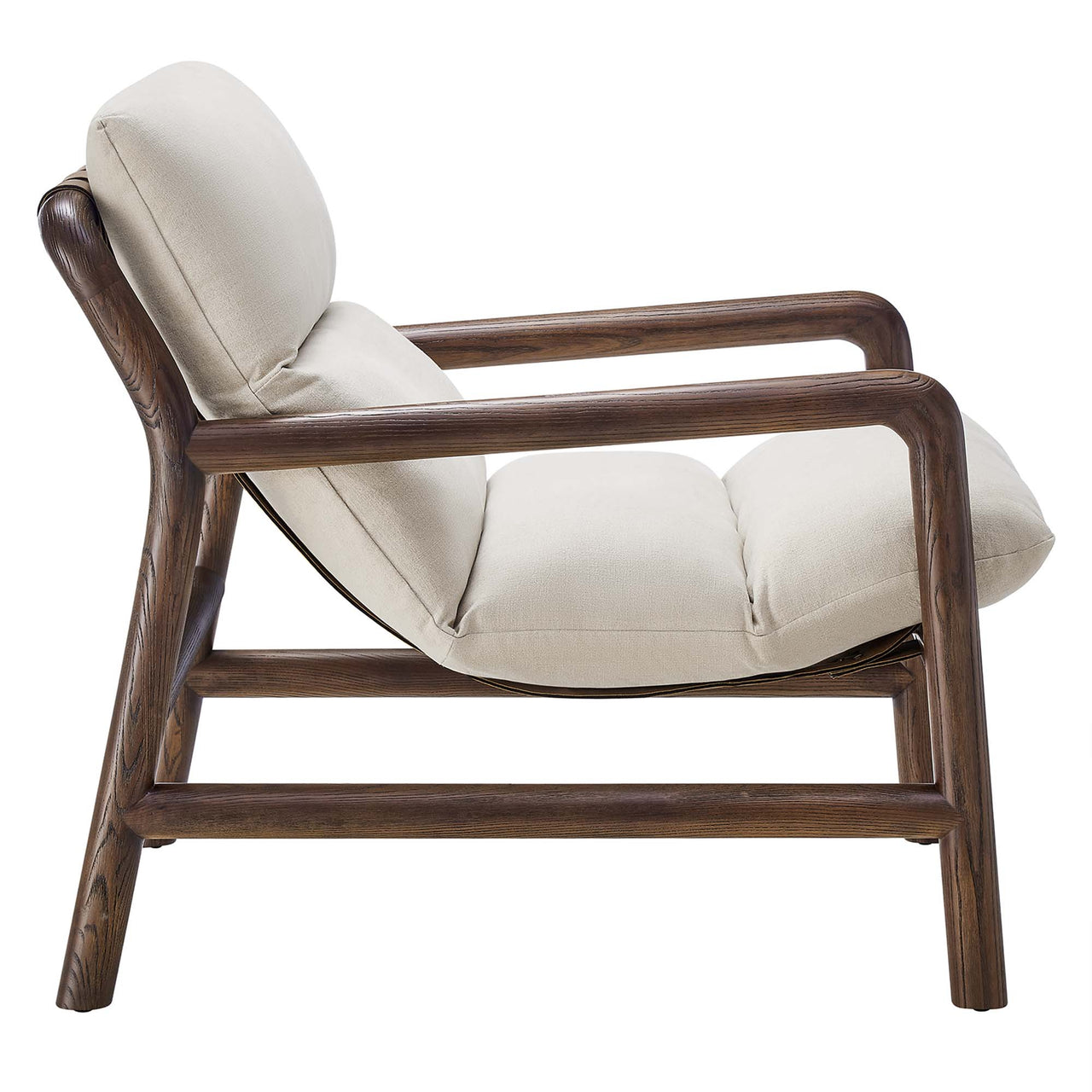 Azmara Sling Chair, Beige & Walnut