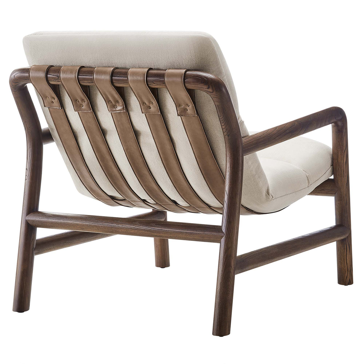 Azmara Sling Chair, Beige & Walnut