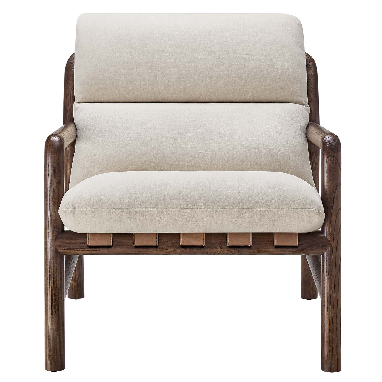 Azmara Sling Chair, Beige & Walnut