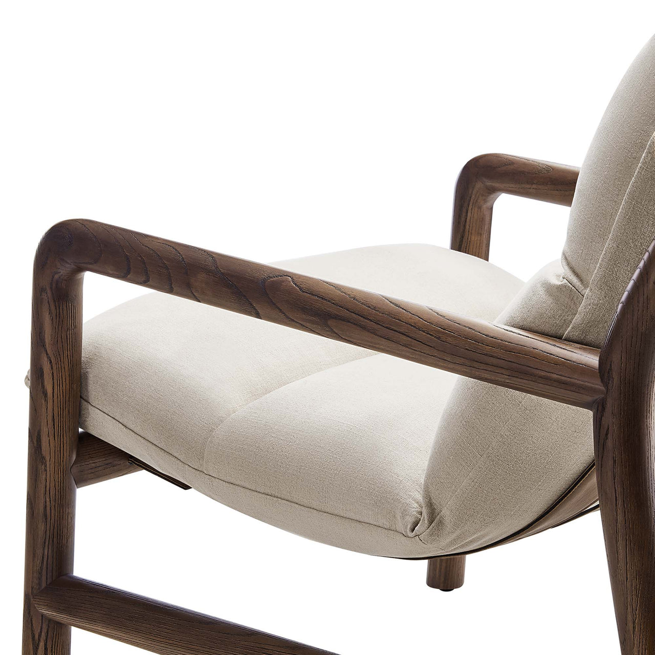 Azmara Sling Chair, Beige & Walnut