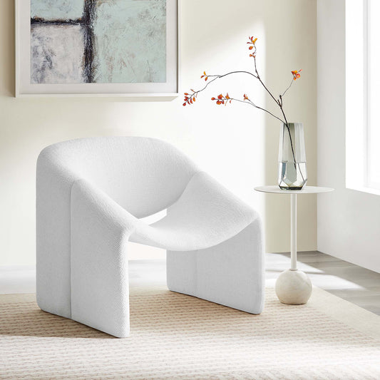 Wizard Chenille Accent Chair, White