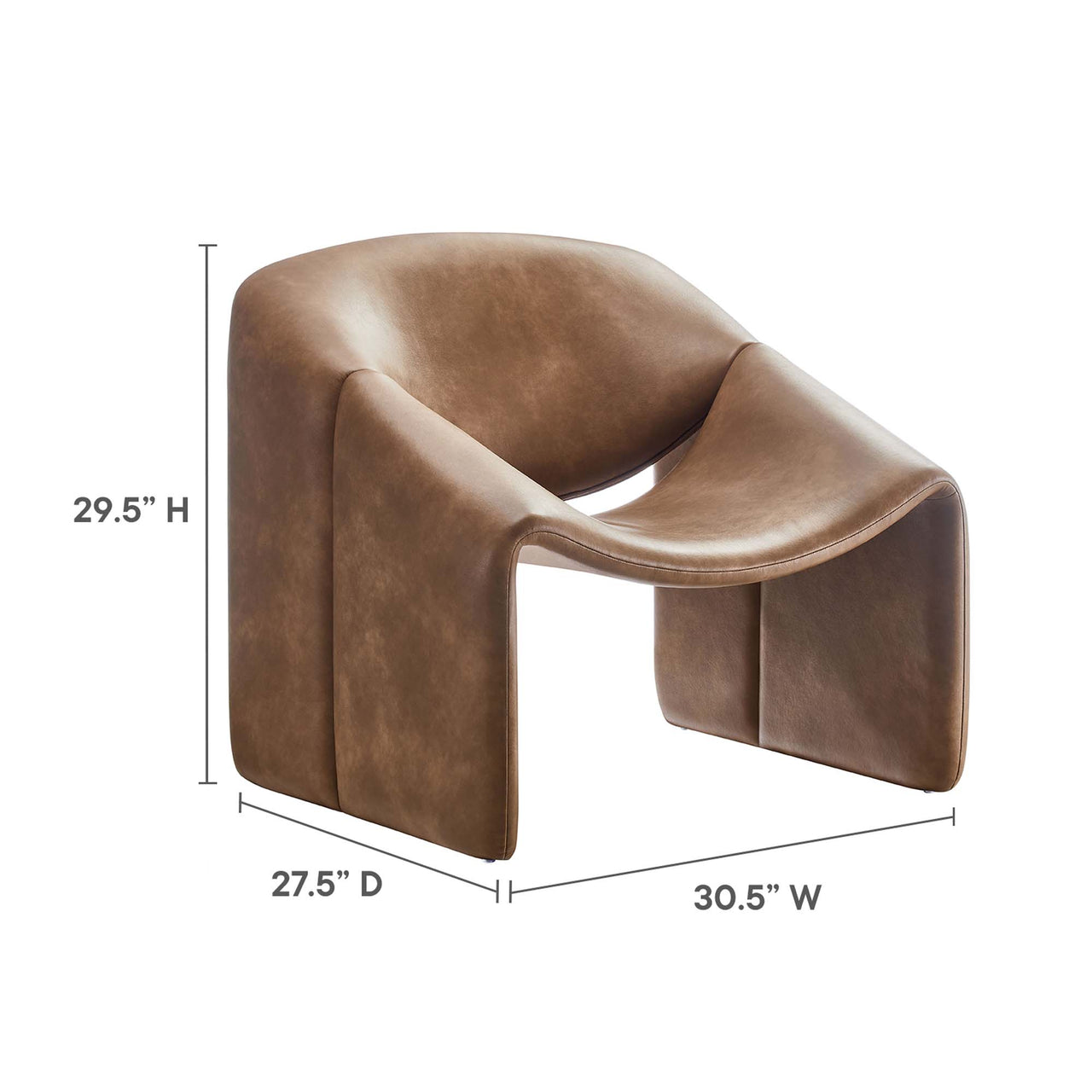 Wizard Eco-Leather Accent Chair, Brown
