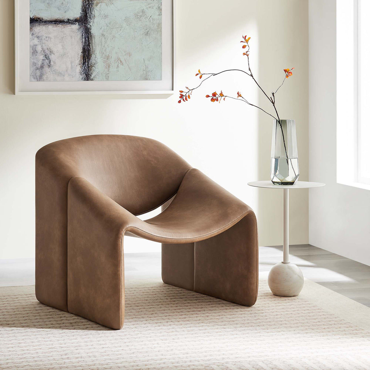 Wizard Eco-Leather Accent Chair, Brown