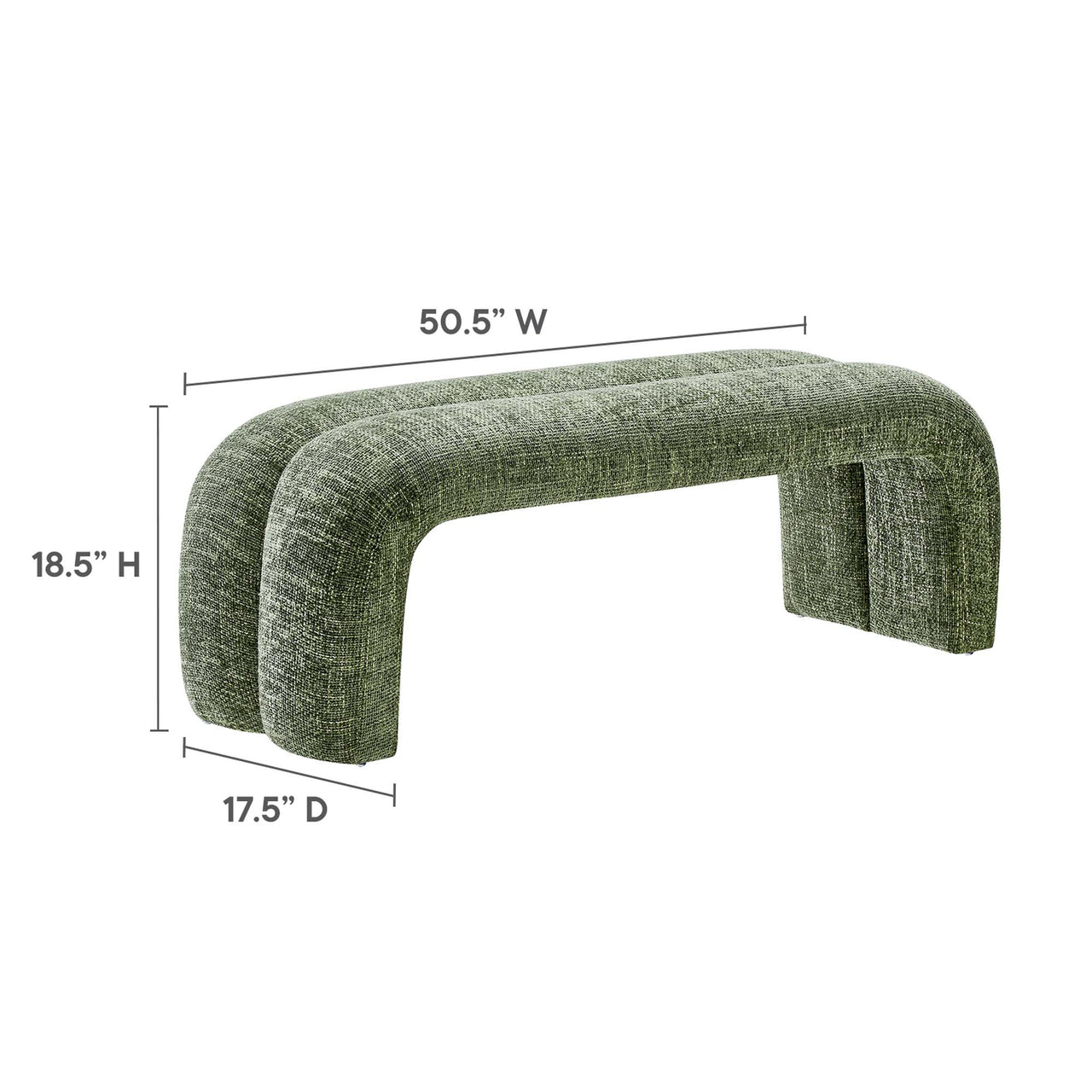 Axen Chenille Bench, Sage