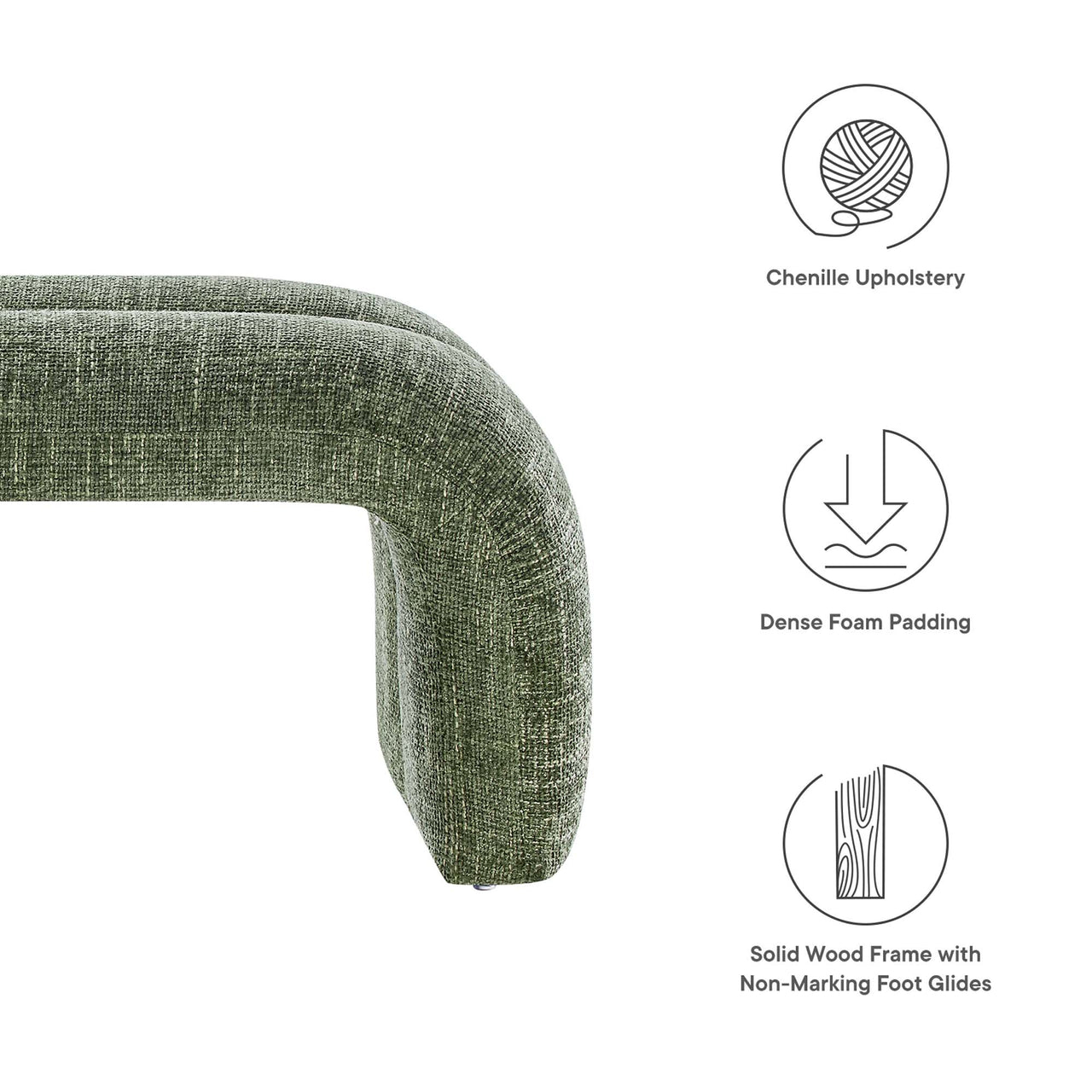 Axen Chenille Bench, Sage