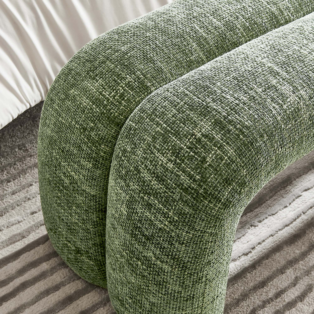Axen Chenille Bench, Sage