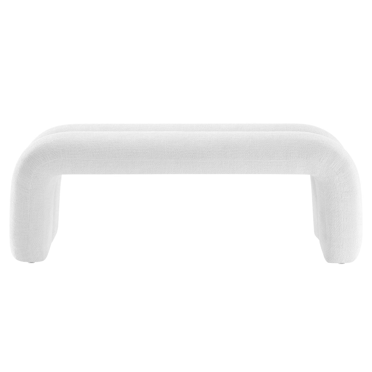 Axen Chenille Bench, White