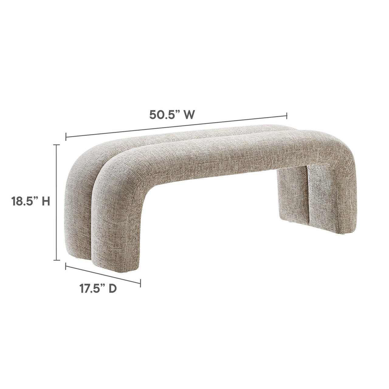 Axen Chenille Bench, Sand