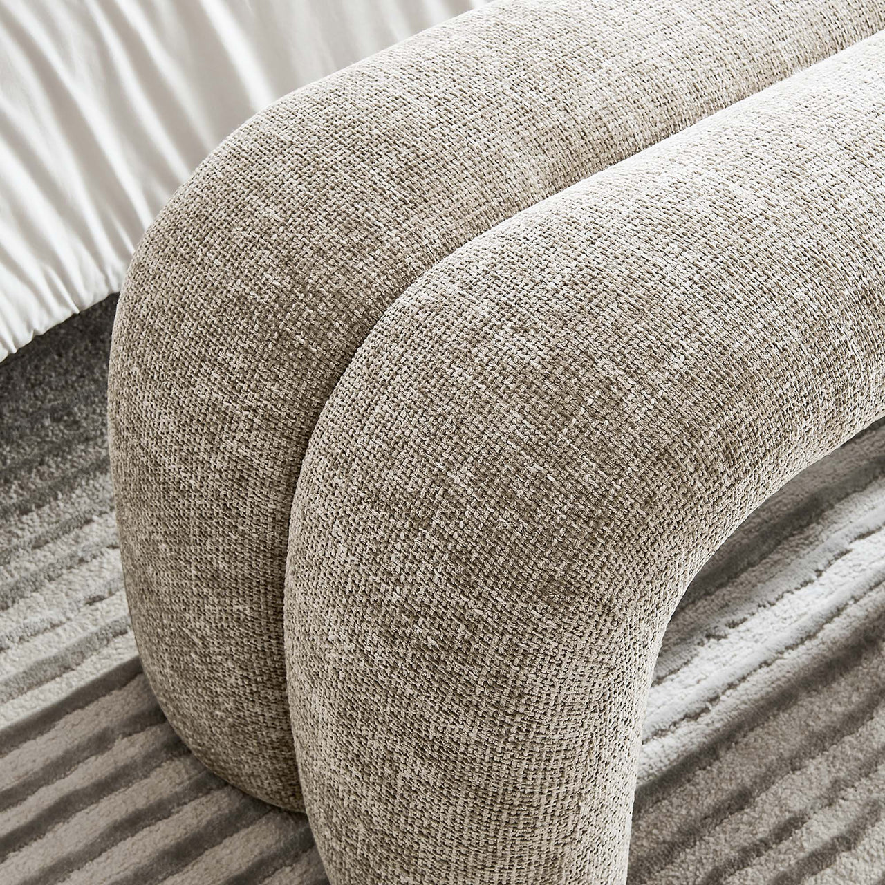 Axen Chenille Bench, Sand
