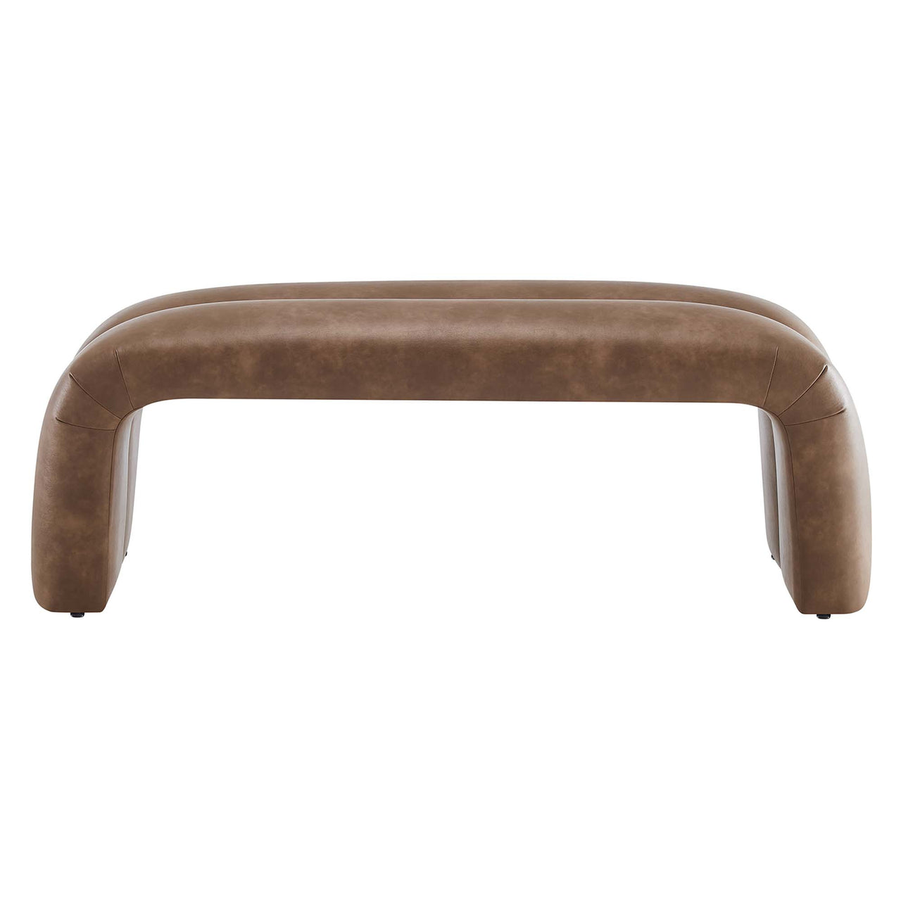 Axen Upholstered Eco-Leather Bench, Brown