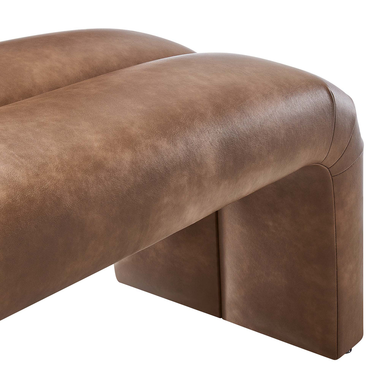 Axen Upholstered Eco-Leather Bench, Brown