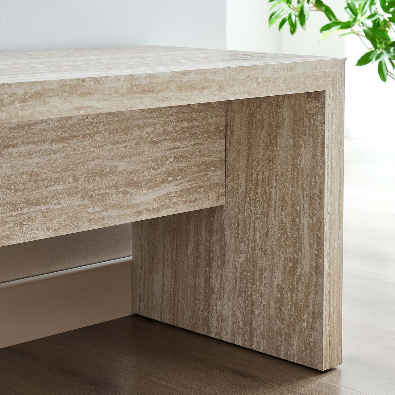 Orevein Bench, Large, Travertine