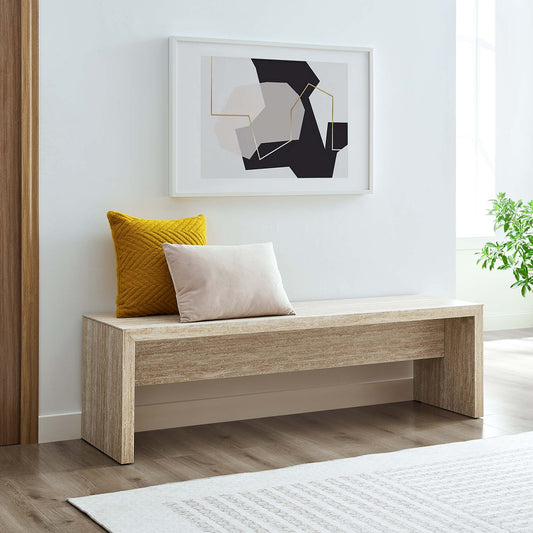 Orevein Bench, Large, Travertine