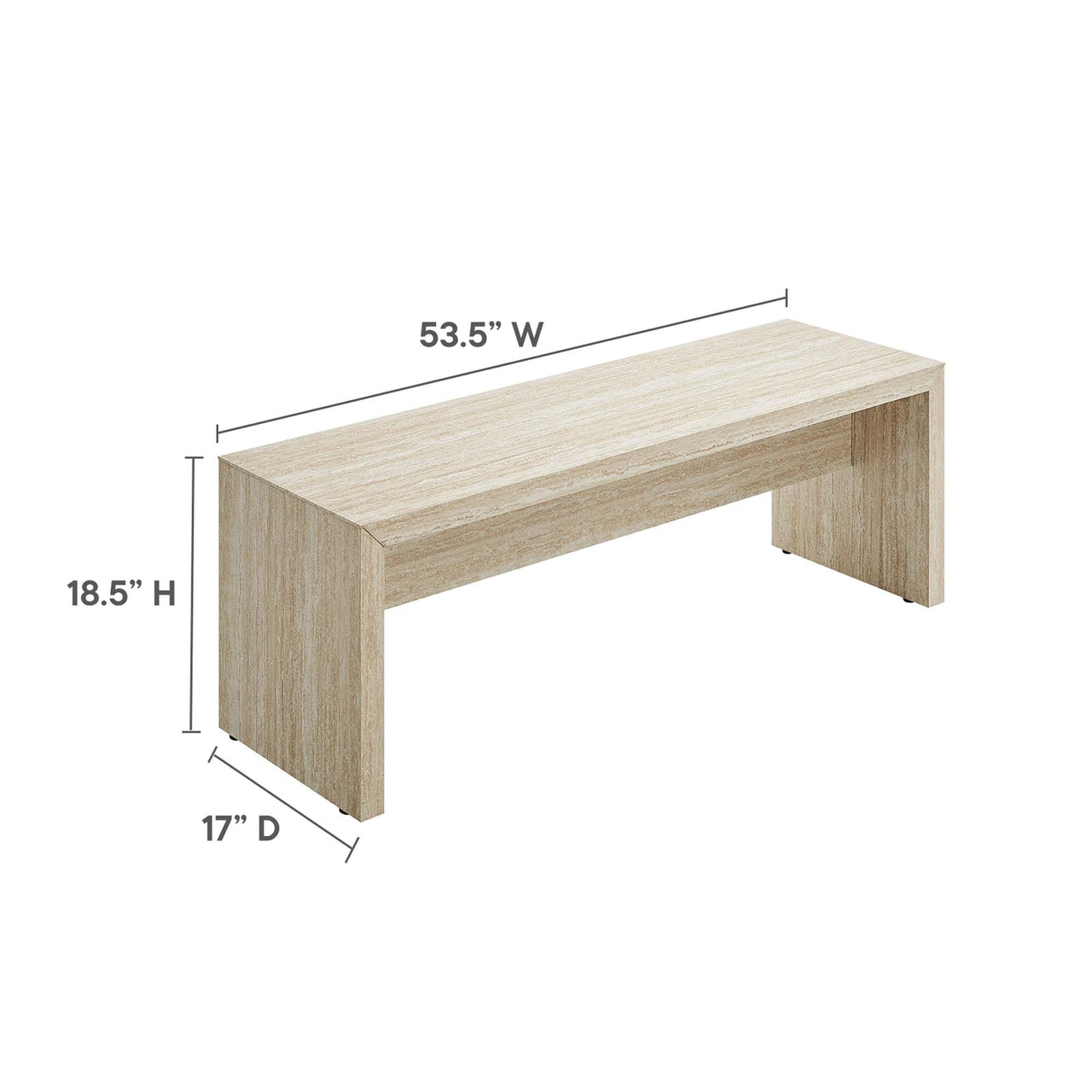 Orevein Bench, Small, Travertine