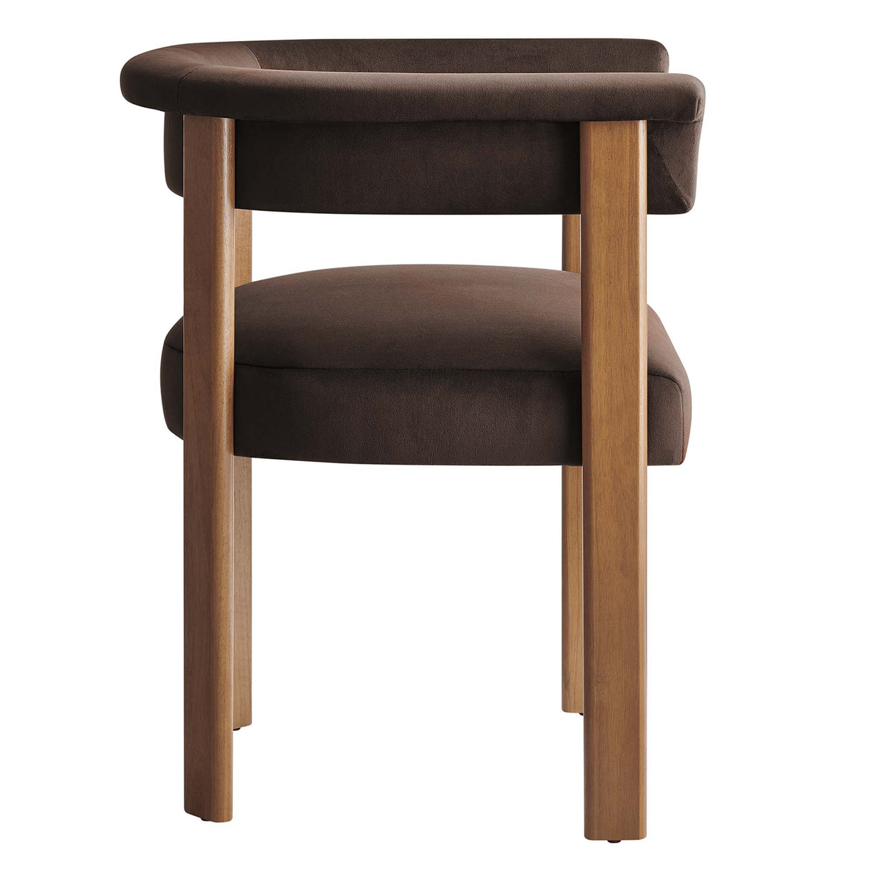 Maiden Upholstered Velvet Dining Chair Set of 2, Chocolate Brown & Brown