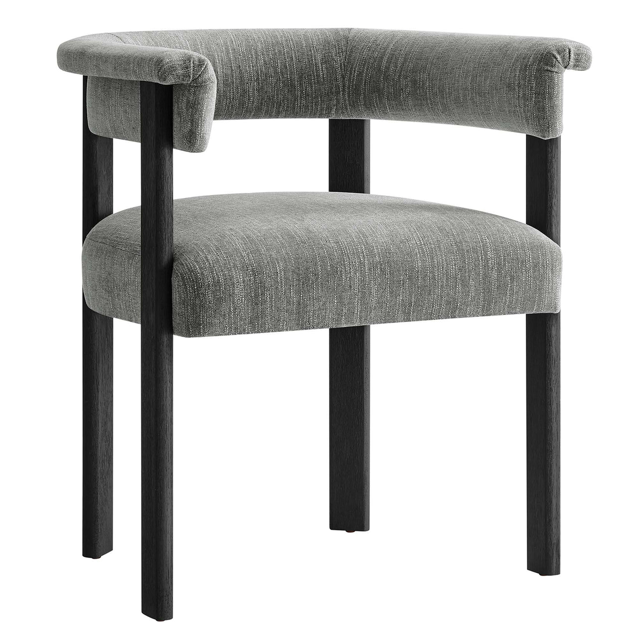 Maiden Fabric Dining Chair Set of 2, Gray & Black