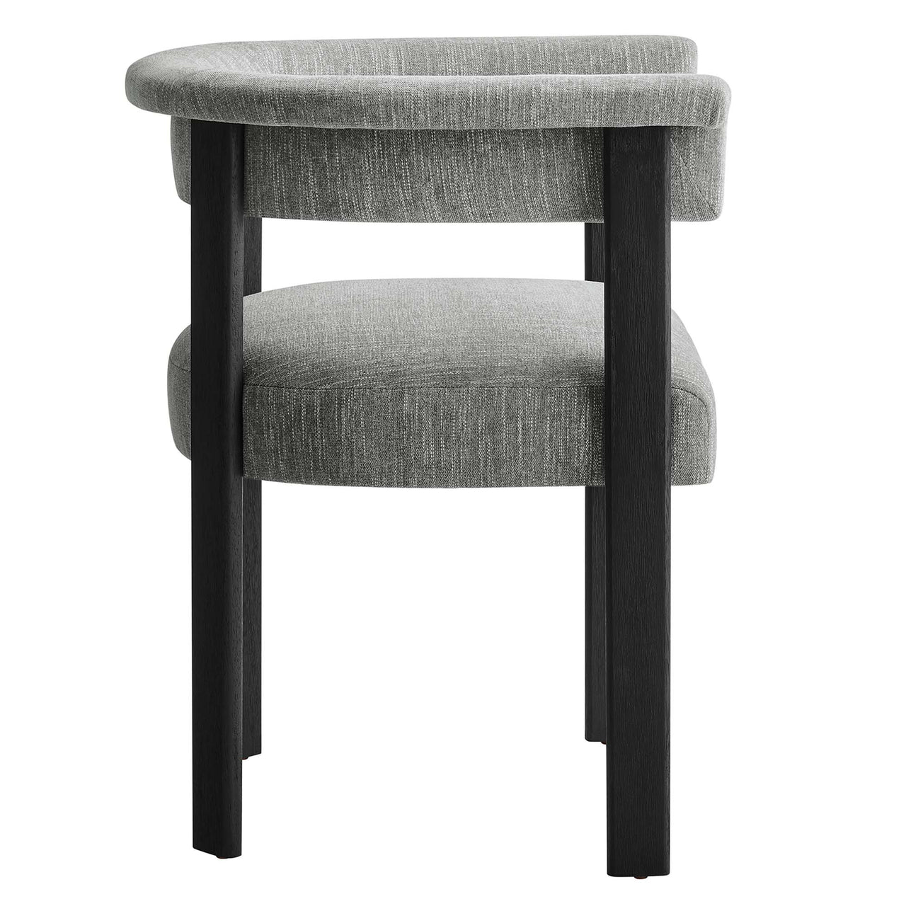 Maiden Fabric Dining Chair Set of 2, Gray & Black