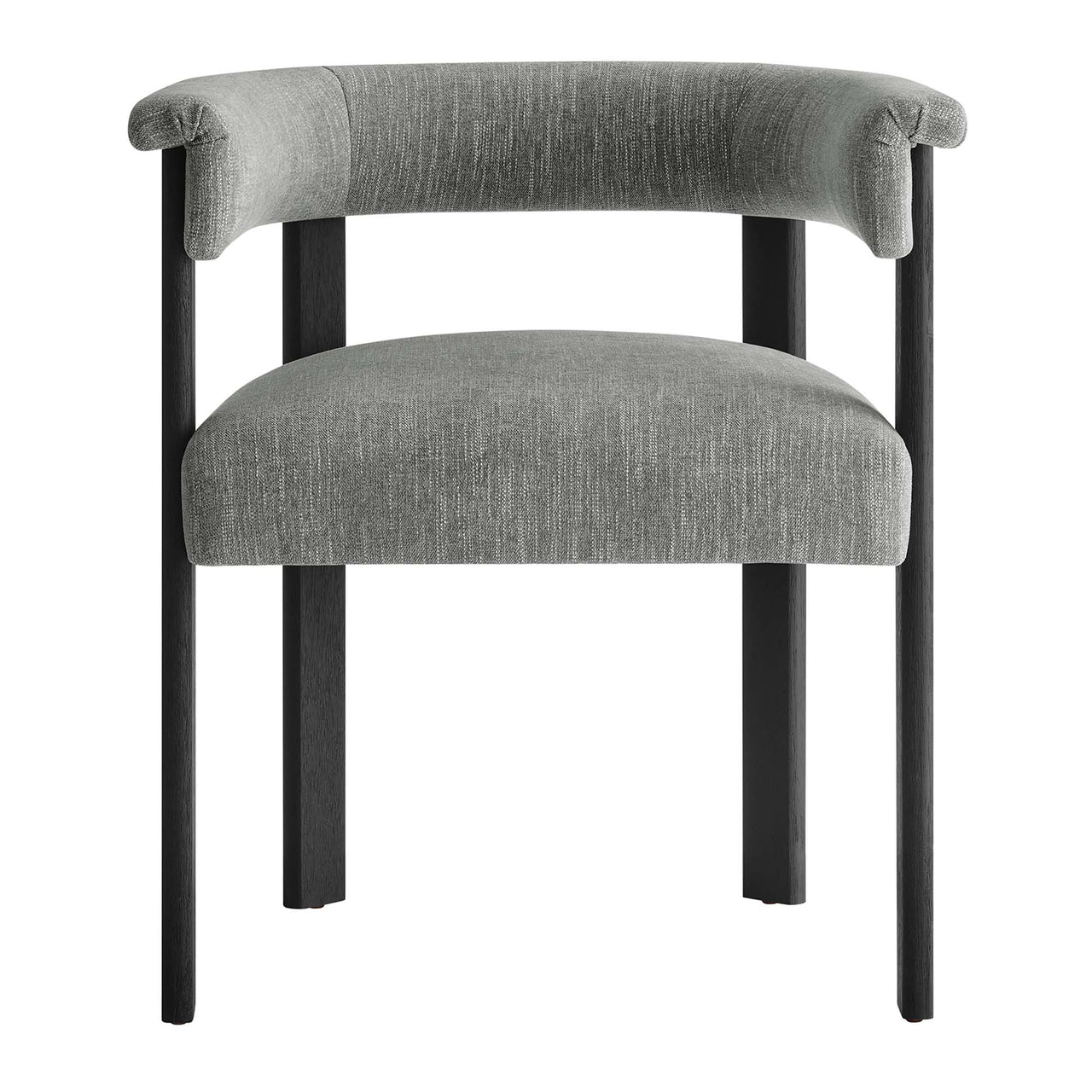 Maiden Fabric Dining Chair Set of 2, Gray & Black