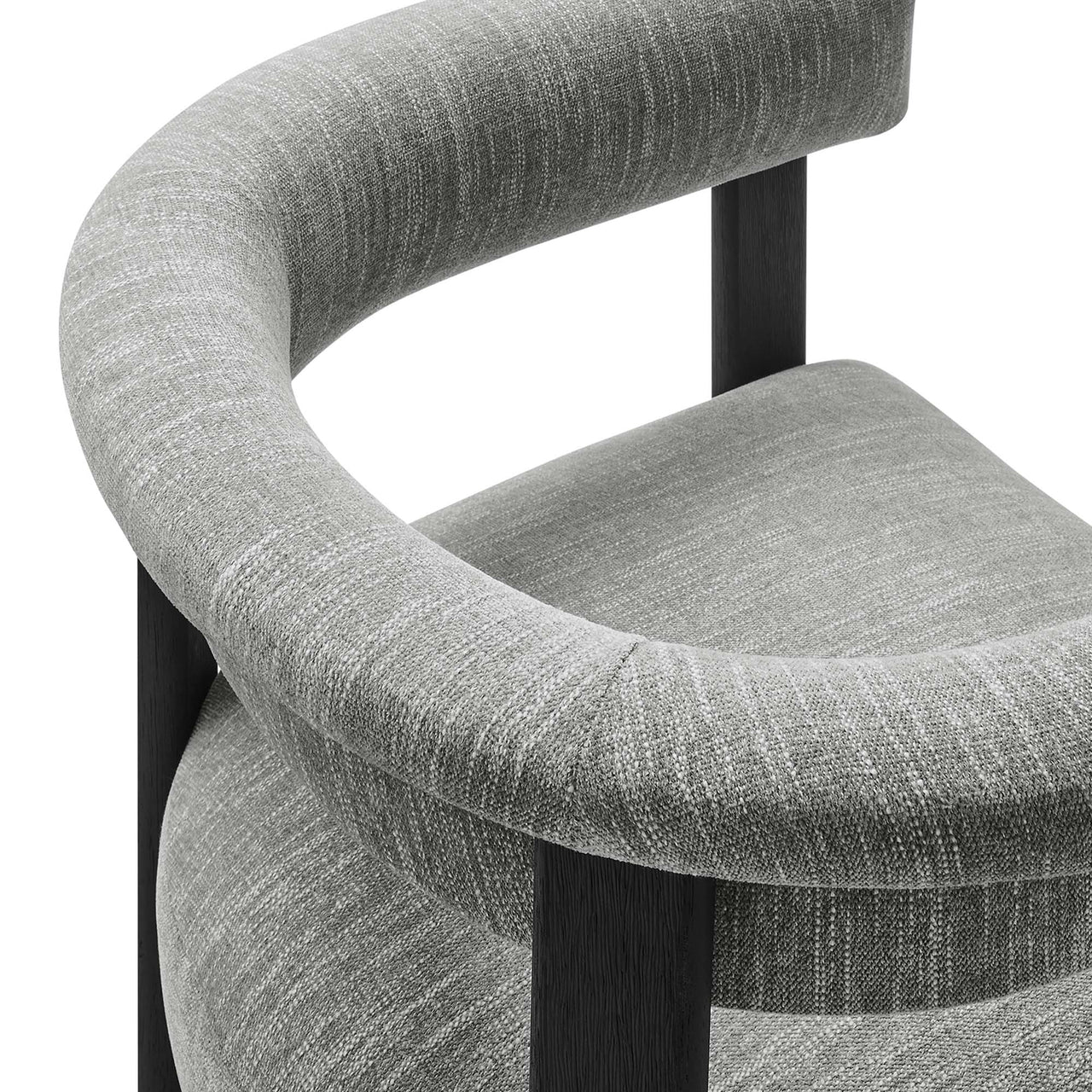Maiden Fabric Dining Chair Set of 2, Gray & Black