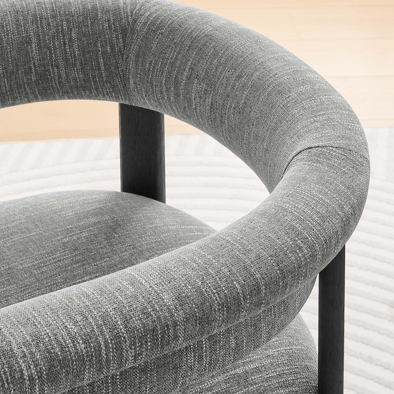 Maiden Fabric Dining Chair Set of 2, Gray & Black