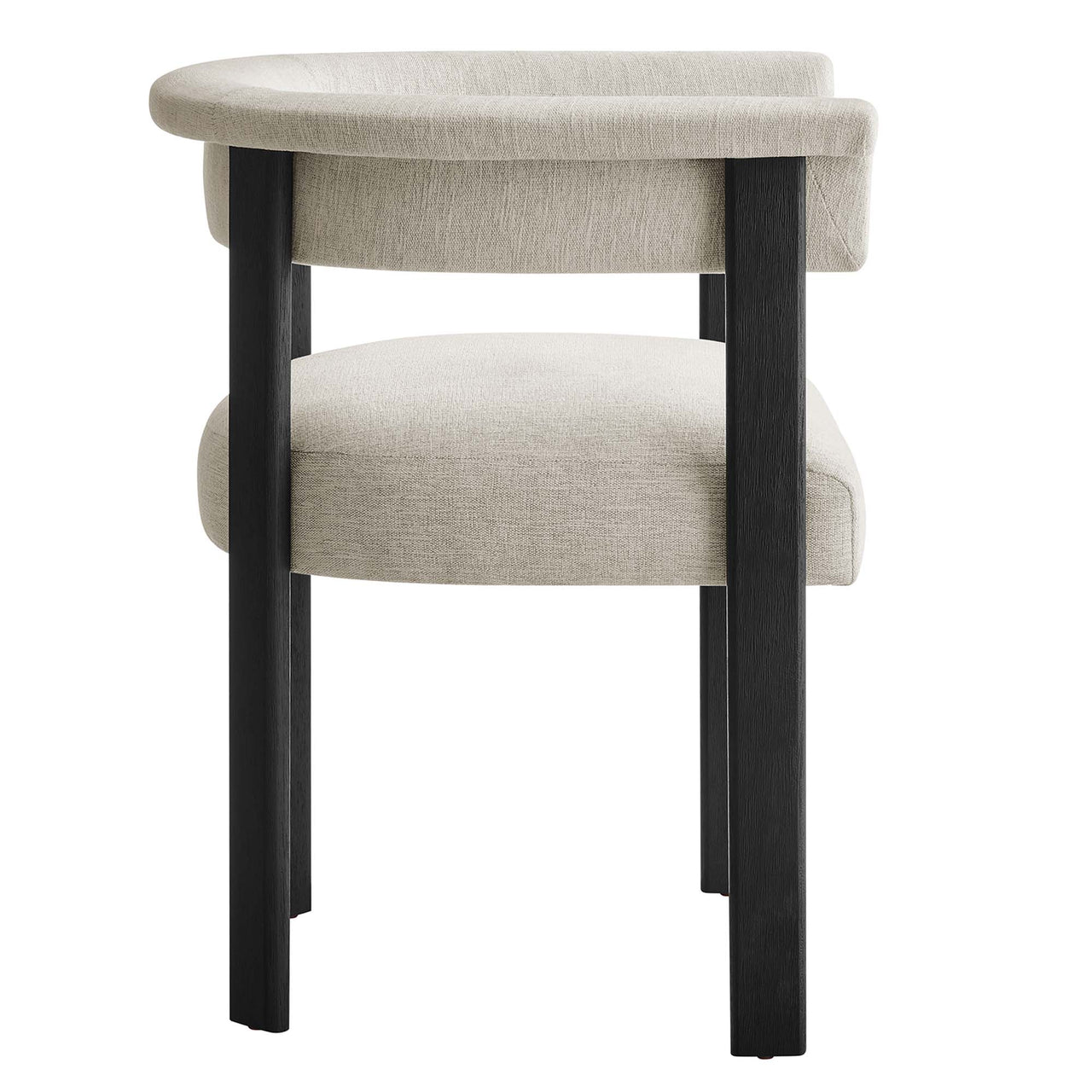 Maiden Fabric Dining Chair Set of 2, Ivory & Black