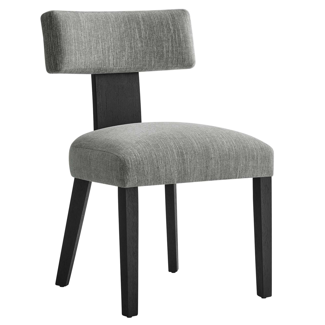 Leilani Fabric Dining Chair Set of 2, Gray & Black