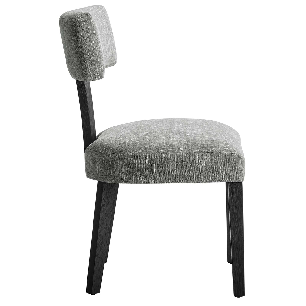 Leilani Fabric Dining Chair Set of 2, Gray & Black