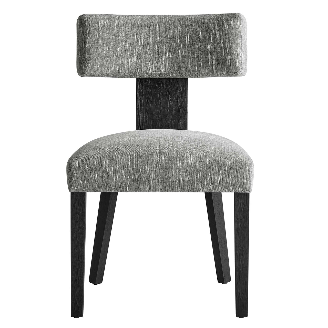 Leilani Fabric Dining Chair Set of 2, Gray & Black
