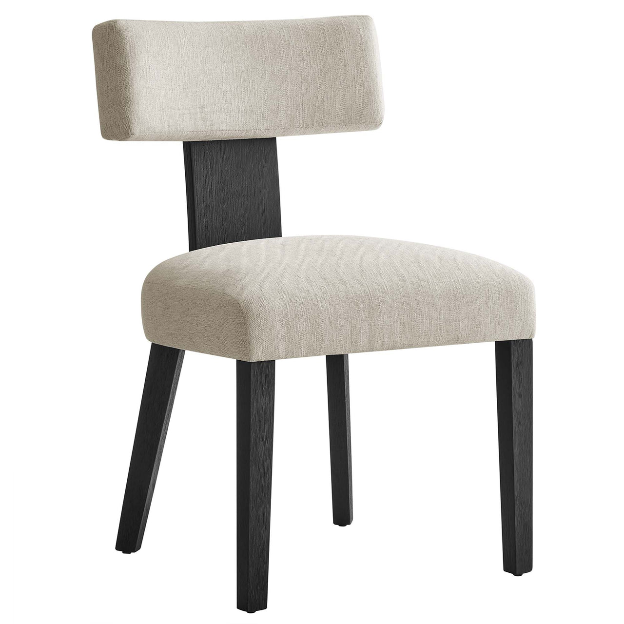 Leilani Fabric Dining Chair Set of 2, Ivory & Black