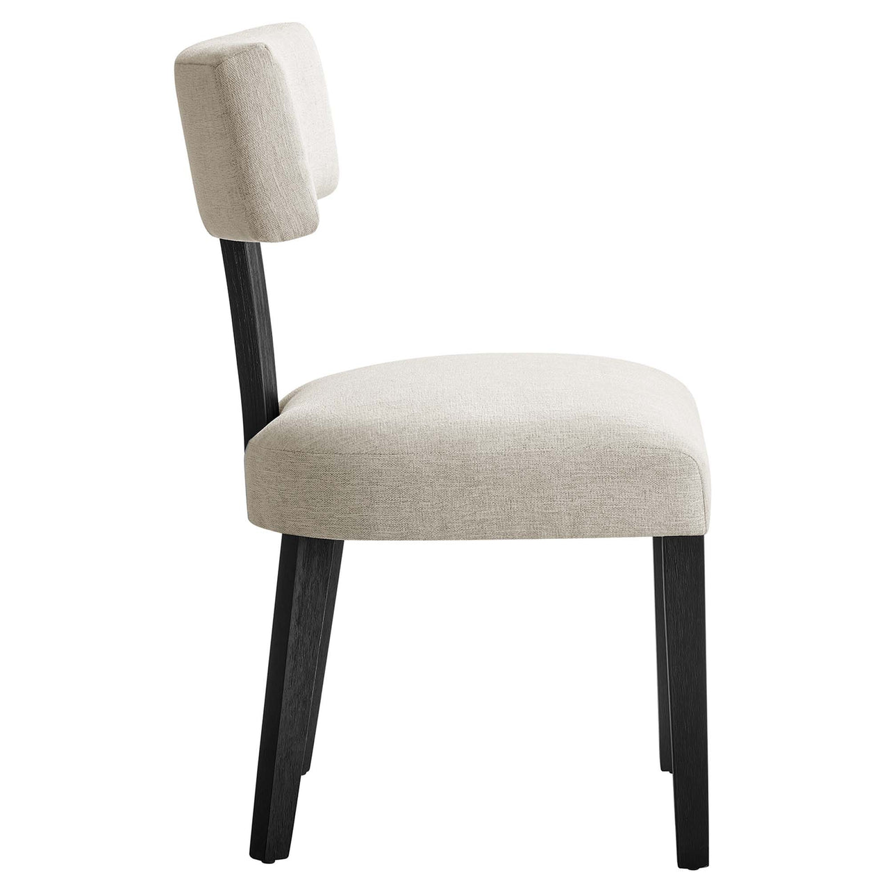 Leilani Fabric Dining Chair Set of 2, Ivory & Black