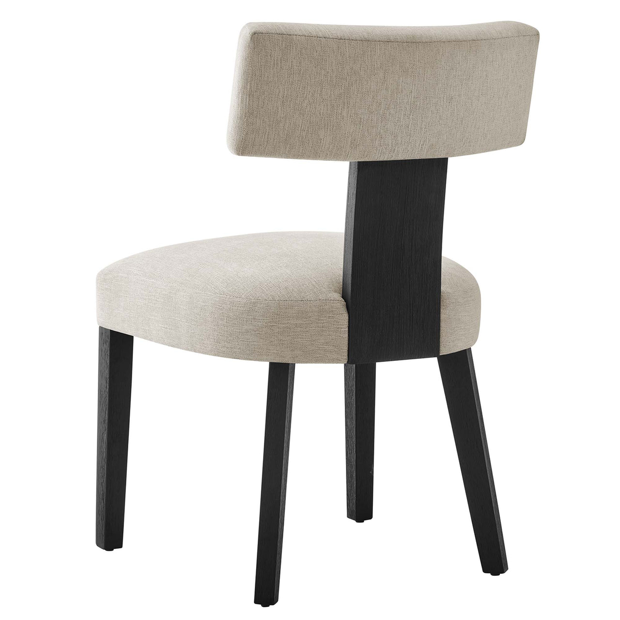 Leilani Fabric Dining Chair Set of 2, Ivory & Black