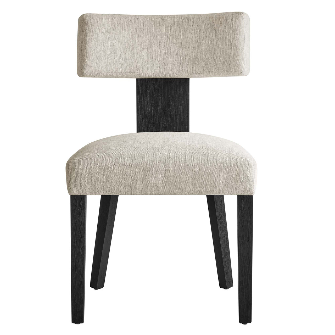 Leilani Fabric Dining Chair Set of 2, Ivory & Black