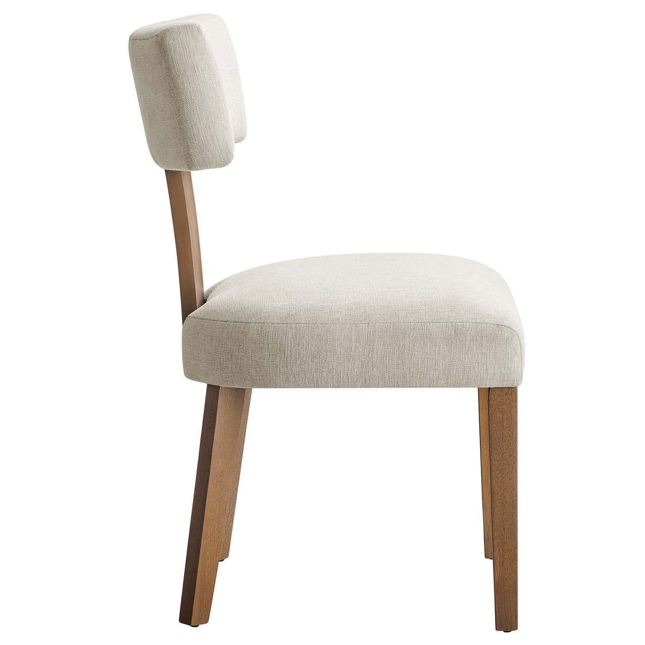 Leilani Fabric Dining Chair Set of 2, Ivory & Brown