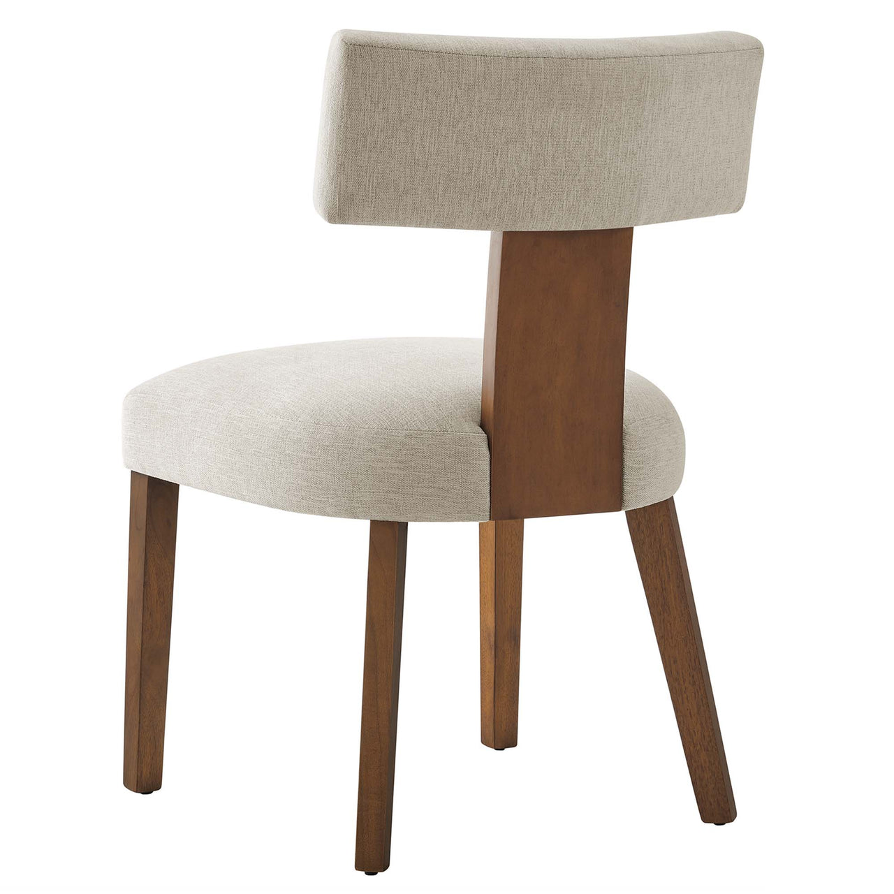 Leilani Fabric Dining Chair Set of 2, Ivory & Brown