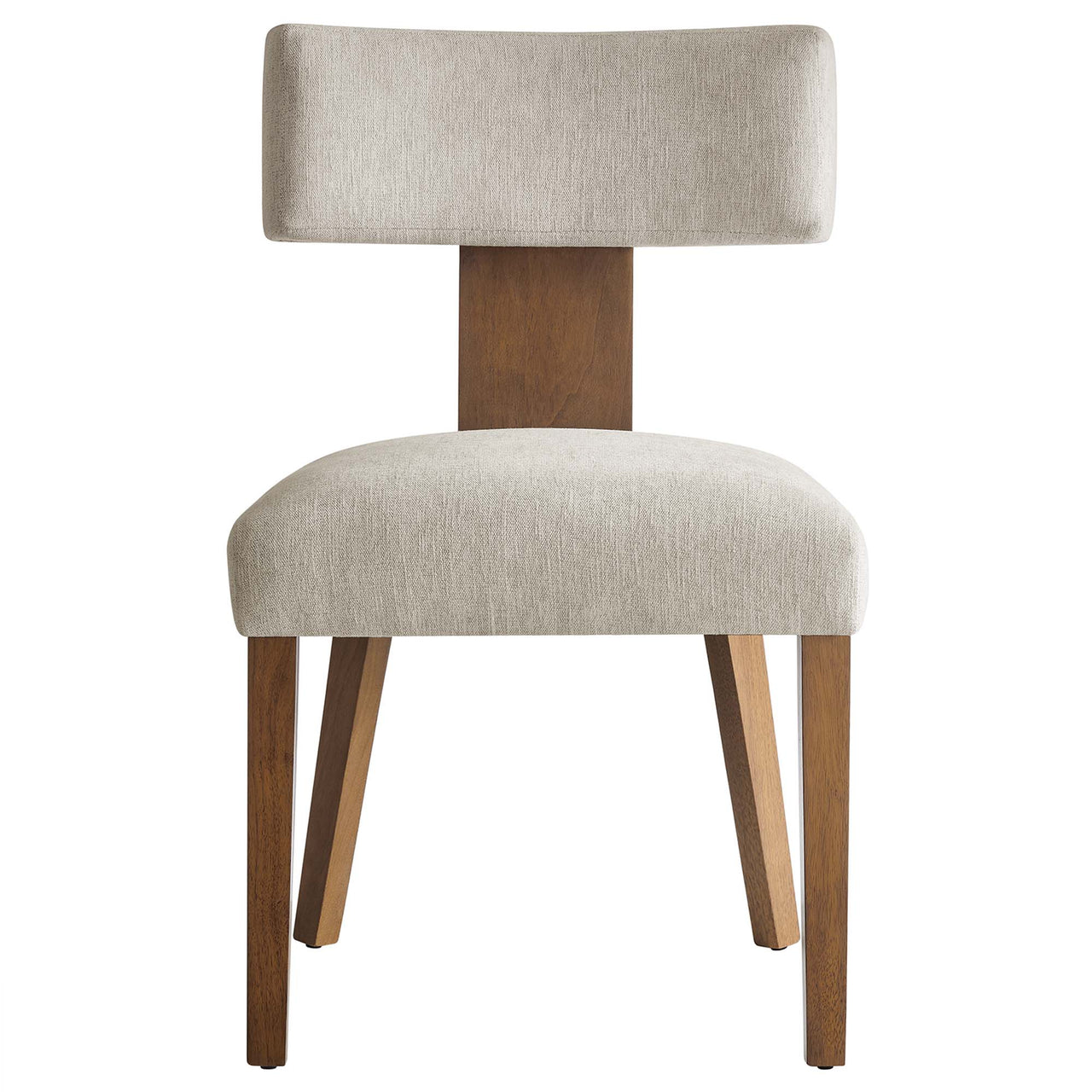 Leilani Fabric Dining Chair Set of 2, Ivory & Brown