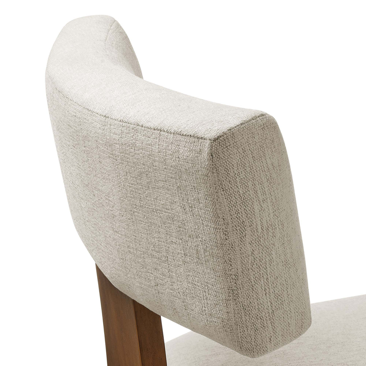 Leilani Fabric Dining Chair Set of 2, Ivory & Brown