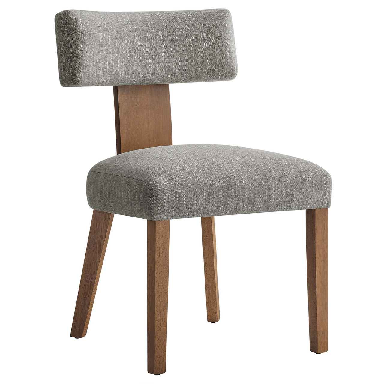Leilani Fabric Dining Chair Set of 2, Light Gray & Brown