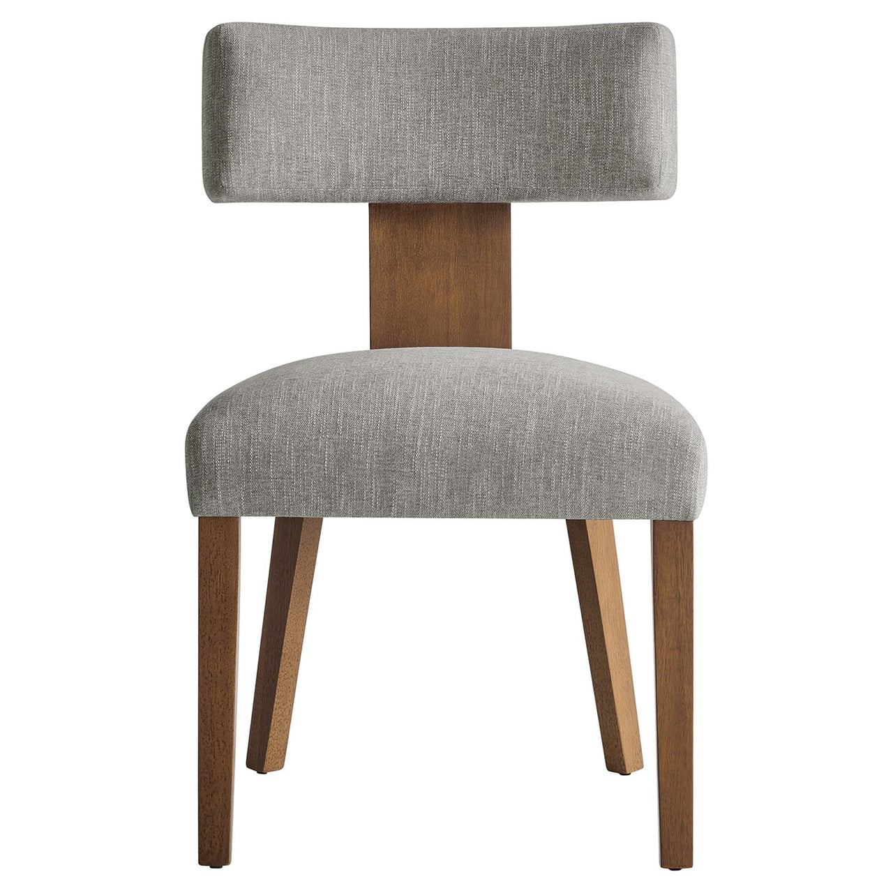 Leilani Fabric Dining Chair Set of 2, Light Gray & Brown